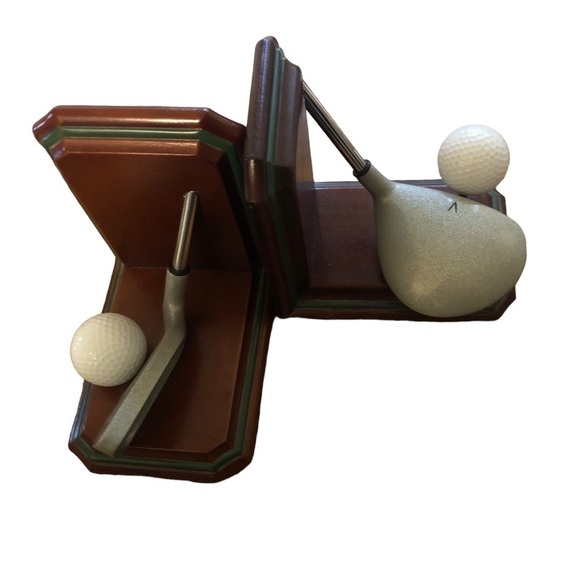 VTG FIGI Country Club Golf Wood Book Ends Putter Golf Ball Iron 5.5X5.5” 90’s - Picture 5 of 8